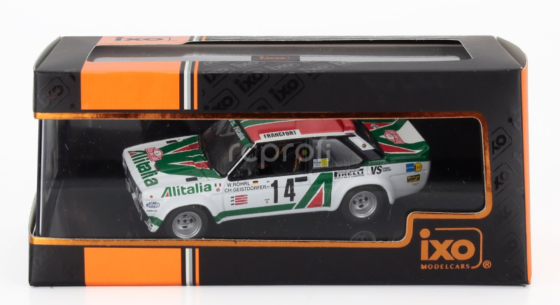 Ixo-models Fiat 131 Abarth Team Alitalia N 14 Rally Montecarlo 1981 Dario Cerrato - Luciano Guizzardi 1:43 Bílá Zelená Červená