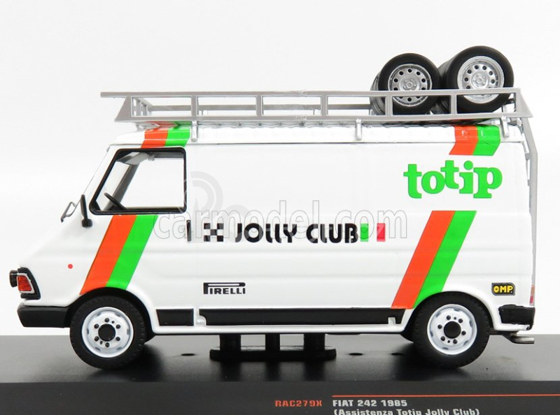 Ixo-models Fiat 242 Van Fiat Team Totip Jolly Club Assistance Rally 1985 - Lancia 037 1:43 Bílá Zelená Oranžová
