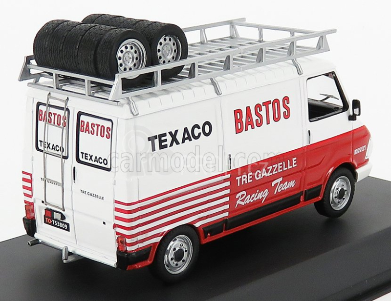 Ixo-models Fiat 242 Van Team Tre Gazzelle Bastos Texaco Rally Assistance 1984 1:43 Bílá Červená