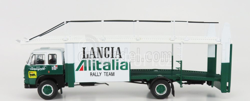 Ixo-models Fiat 673 Truck Car Transporter Team Lancia Alitalia Rally 1976 1:43 Zelená Bílá
