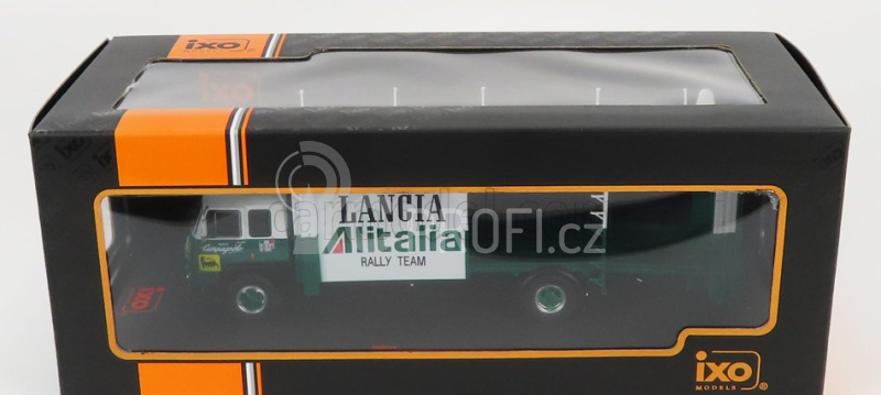 Ixo-models Fiat 673 Truck Car Transporter Team Lancia Alitalia Rally 1976 1:43 Zelená Bílá