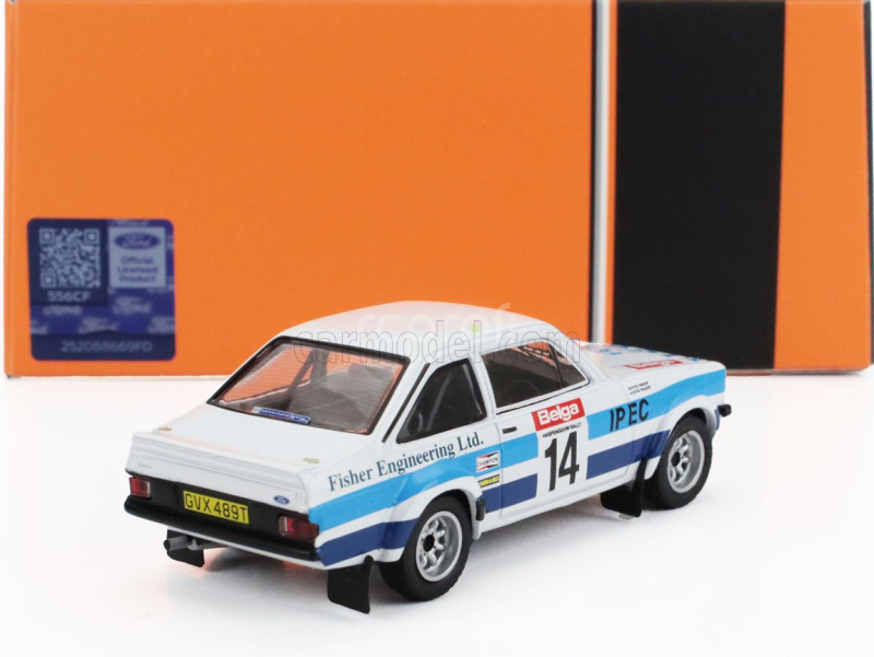 Ixo-models Ford england Escort Mkii Rs 1800 N 14 Rally Haspengouw 1981 Bertie Fisher - Austin Frazer 1:43 Bílá Modrá