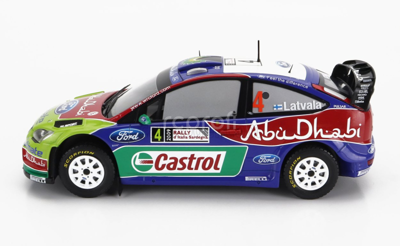 Ixo-models Ford england Focus Rs Wrc09 N 4 Winner Rally Sardinia Italy 2009 J.m.latvala - M.anttila 1:24 Modrá Červená Zelená
