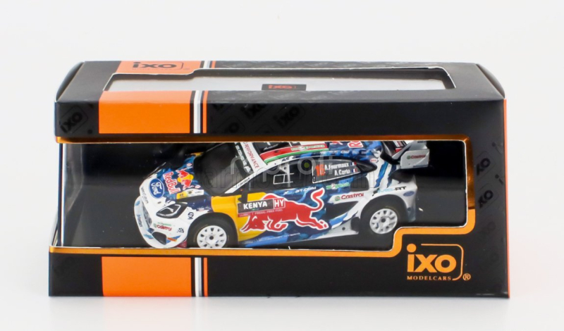 Ixo-models Ford england Puma Rally1 Red Bull Team Ford World Rally M-sport N 16 3rd Rally Safari Kenya 2024 Adrien Fourmaux - Alexandre Coria 1:43 Bílá Modrá Červená