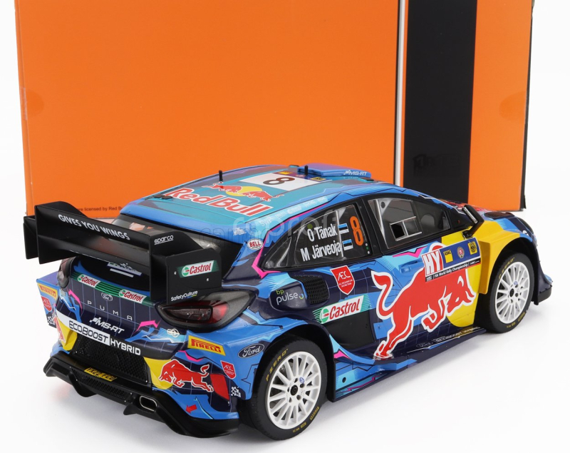 Ixo-models Ford england Puma Rally1 Team Red Bull Ford World Rally M-sport N 8 3rd Rally Central European 2023 Ott Tanak - Martin Jarveoja 1:18 Modrá Žlutá Červená