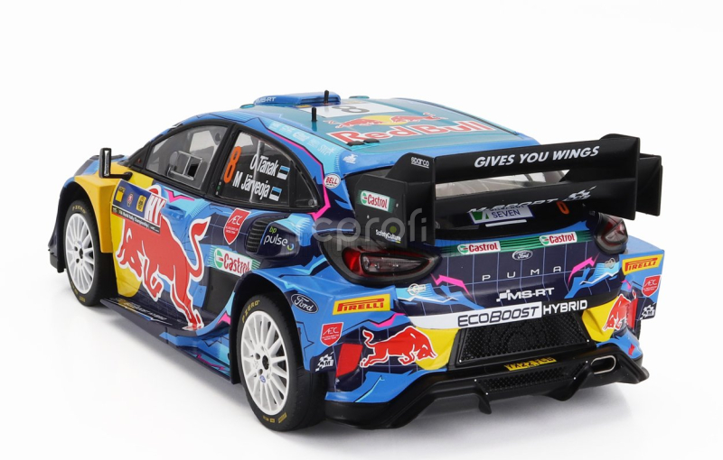 Ixo-models Ford england Puma Rally1 Team Red Bull Ford World Rally M-sport N 8 3rd Rally Central European 2023 Ott Tanak - Martin Jarveoja 1:18 Modrá Žlutá Červená