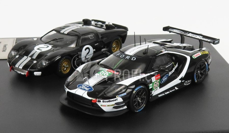 Ixo-models Ford usa Set 2x Gt Ford Ecoboost 3.5l Turbo V6 + Gt40 Mkii 7.0l V8 1:43, černá