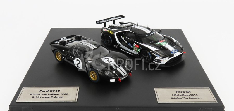 Ixo-models Ford usa Set 2x Gt Ford Ecoboost 3.5l Turbo V6 + Gt40 Mkii 7.0l V8 1:43, černá