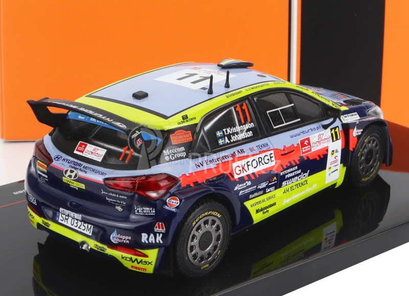 Ixo-models Hyundai I20 R5 N 11 Rally Polen 2022 T.kristensson - A.johansson 1:43 Světle Modrá Žlutá Červená Černá