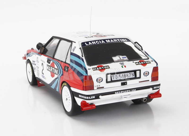 Ixo-models Lancia Delta Integrale 16v Martini (night Version) N 2 Rally Safari 1990 Miki Biasion - Tiziano Siviero 1:18 Bílá Modrá Červená