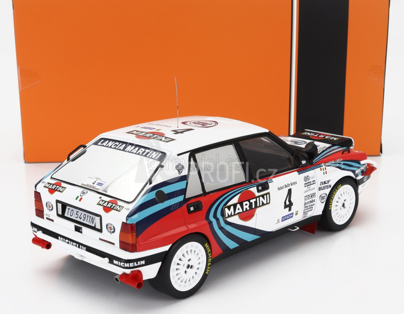 Ixo-models Lancia Delta Integrale 16v Martini (night Version) N 4 Rally Safari 1990 Alessandro Fiorio - Luigi Pirollo 1:18 Bílá Modrá Červená