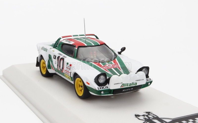 Ixo-models Lancia Stratos Hf Team Alitalia (night Version) N 10 Winner Rally Montecarlo 1976 With Figure Sandro Munari - Silvio Maiga 1:43 Bílá Zelená Červená