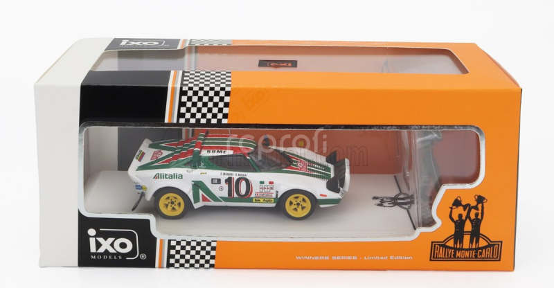 Ixo-models Lancia Stratos Hf Team Alitalia (night Version) N 10 Winner Rally Montecarlo 1976 With Figure Sandro Munari - Silvio Maiga 1:43 Bílá Zelená Červená