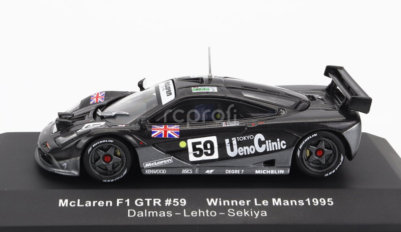 Ixo-models Mclaren F-1 Gtr Ueno Clinic N 59 Winner 24h Le Mans 1995 (night Version) Y.dalmas - M.sekiya - J-j.lehto 1:43 Black Met Grey