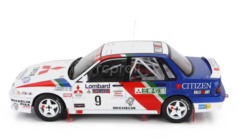 Ixo-models Mitsubishi Galant Vr-4 Team Mitsubishi Ralliart Europe N 9 2nd Rac Rally 1990 Kenneth Eriksson - Staffan Parmander 1:18 Bílá Modrá Červená