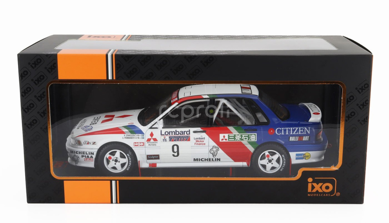 Ixo-models Mitsubishi Galant Vr-4 Team Mitsubishi Ralliart Europe N 9 2nd Rac Rally 1990 Kenneth Eriksson - Staffan Parmander 1:18 Bílá Modrá Červená