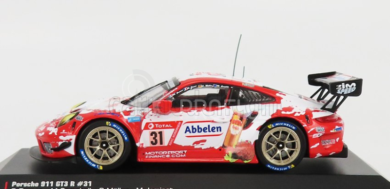 Ixo-models Porsche 911 991-2 Gt3 R Team Frikadelli Racing N 31 1:43, červenobílá