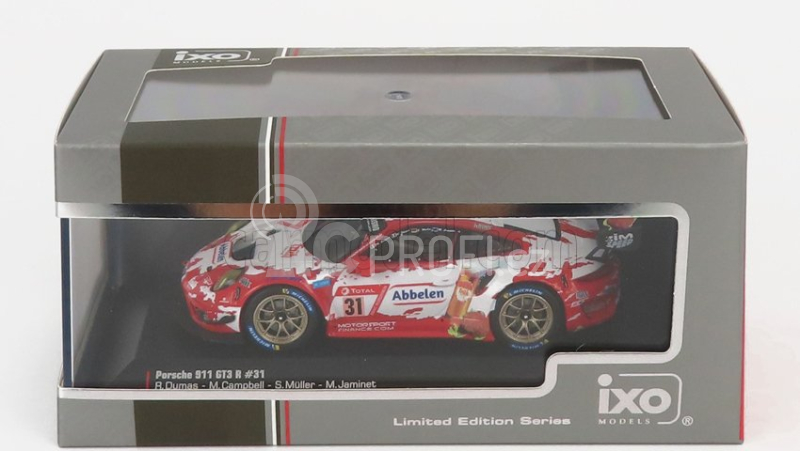 Ixo-models Porsche 911 991-2 Gt3 R Team Frikadelli Racing N 31 1:43, červenobílá