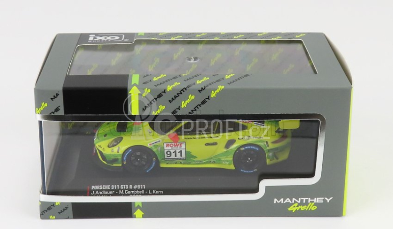 Ixo-models Porsche 911 991-2 Gt3 R Team Manthey Racing N 911 1:43, žlutozelená
