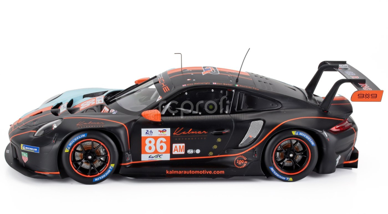 Ixo-models Porsche 911 991-2 Rsr-19 4.2l Team Gr Racing Gulf N 86 24h Le Mans 2023 Ben Barker - Riccardo Pera - Michael Wainwright 1:18 Oranžová Světle Modrá Černá