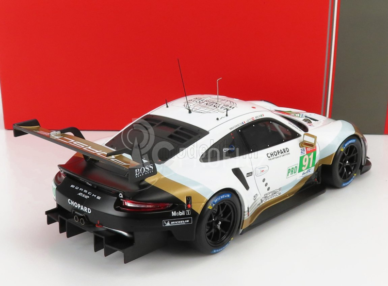 Ixo-models Porsche 911 991 Rsr 4.0l Flat-6 Porsche Gt Team N 91 1:18, bílá