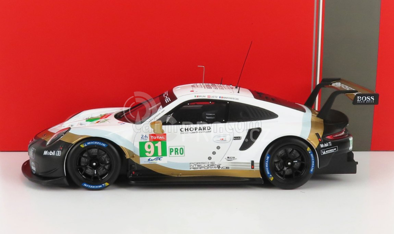 Ixo-models Porsche 911 991 Rsr 4.0l Flat-6 Porsche Gt Team N 91 1:18, bílá