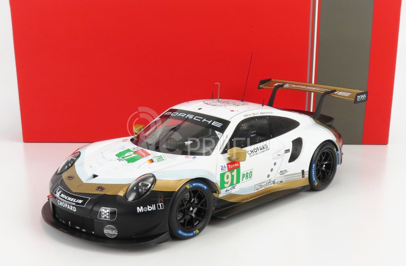 Ixo-models Porsche 911 991 Rsr 4.0l Flat-6 Porsche Gt Team N 91 1:18, bílá