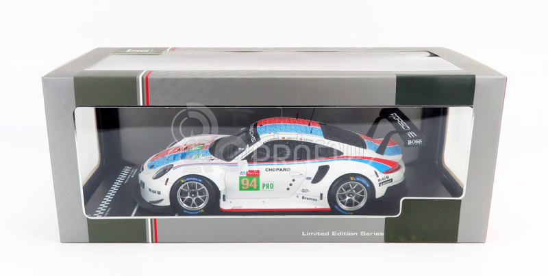 Ixo-models Porsche 911 991 Rsr 4.0l Flat-6 Porsche Gt Team N 94 24h Le Mans 2019 S.muller - M.jaminet - D.olsen 1:18 Bílá Modrá Červená