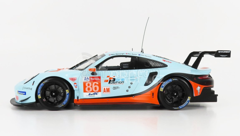 Ixo-models Porsche 911 991 Rsr 4.0l Team Gulf Racing N 86 1:18, světle modrá