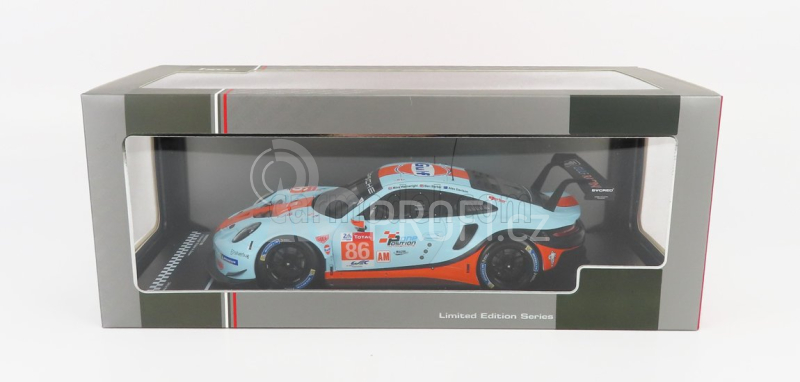 Ixo-models Porsche 911 991 Rsr 4.0l Team Gulf Racing N 86 1:18, světle modrá