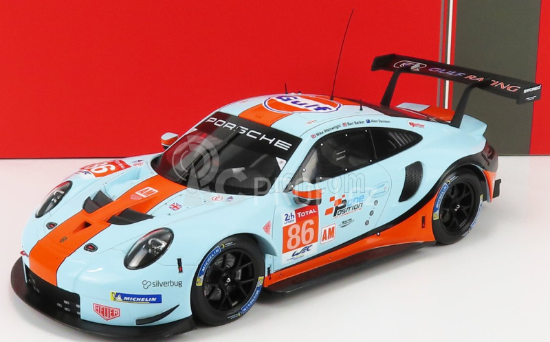 Ixo-models Porsche 911 991 Rsr 4.0l Team Gulf Racing N 86 1:18, světle modrá