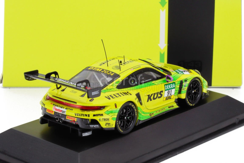 Ixo-models Porsche 911 992 Gt3 R Team Manthey Grello N 91 Dtm Season 2024 Thomas Preining 1:43 Žlutá Zelená