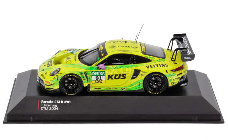Ixo-models Porsche 911 992 Gt3 R Team Manthey Grello N 91 Dtm Season 2024 Thomas Preining 1:43 Žlutá Zelená