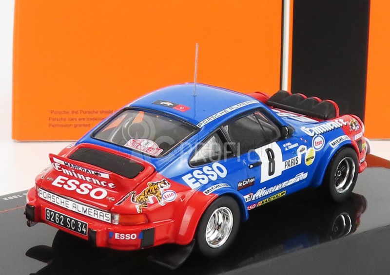 Ixo-models Porsche 911sc (night Version) N 8 Rally Montecarlo 1982 1:43, modročervená