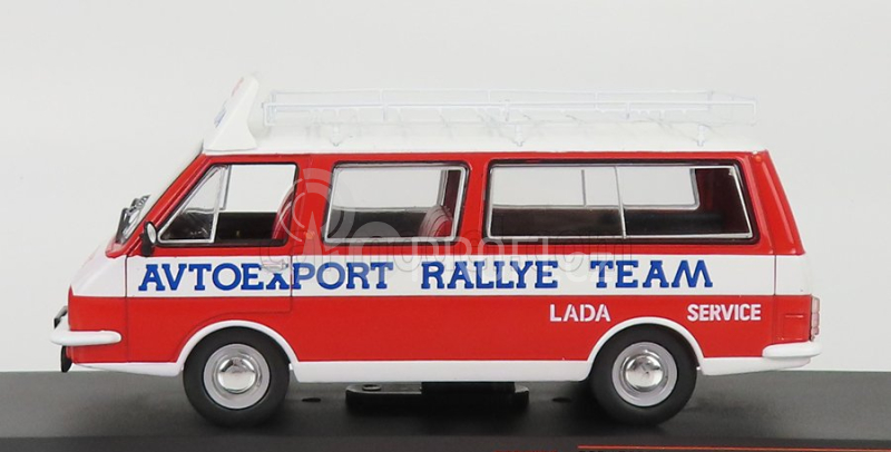 Ixo-models RAF 2203 Minibus Team Rally Lada Service Assistance 1984 1:43 Červená Bílá