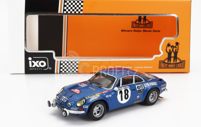 Ixo-models Renault Alpine A110 1800s N 18 Winner Rally Montecarlo 1973 1:43, modrá
