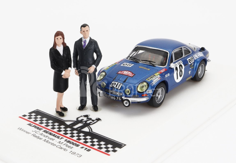 Ixo-models Renault Alpine A110 1800s N 18 Winner Rally Montecarlo 1973 1:43, modrá