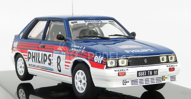 Ixo-models Renault R11 Turbo N 8 Rally Tour De Corse 1987 1:43, modrobílá