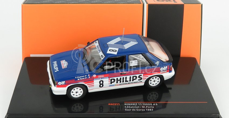 Ixo-models Renault R11 Turbo N 8 Rally Tour De Corse 1987 1:43, modrobílá