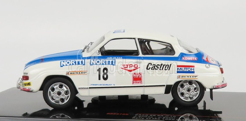 Ixo-models Saab 96 V4 N 18 Rally 1000 Lakes 1976 J.vilkas - J.soini 1:43 Bílá Modrá