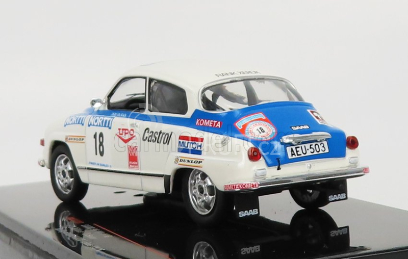 Ixo-models Saab 96 V4 N 18 Rally 1000 Lakes 1976 J.vilkas - J.soini 1:43 Bílá Modrá