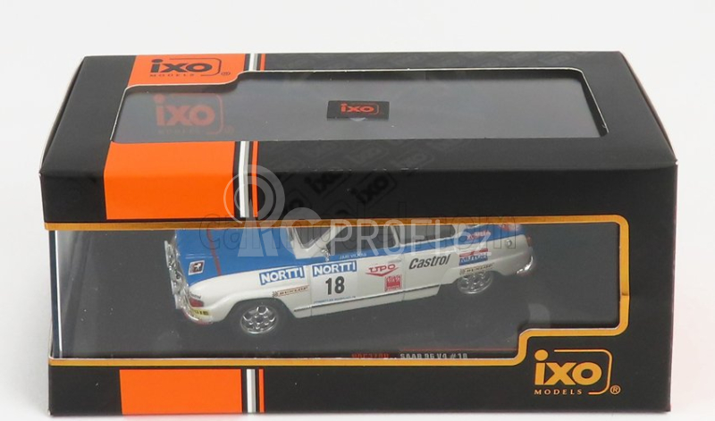 Ixo-models Saab 96 V4 N 18 Rally 1000 Lakes 1976 J.vilkas - J.soini 1:43 Bílá Modrá