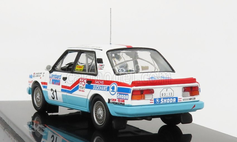 Ixo-models Škoda 130l N 31 Rally Rac Lombard 1987 J.haugland - J.o.bohlin 1:43 Bílá Světle Modrá