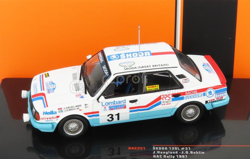 Ixo-models Škoda 130l N 31 Rally Rac Lombard 1987 J.haugland - J.o.bohlin 1:43 Bílá Světle Modrá