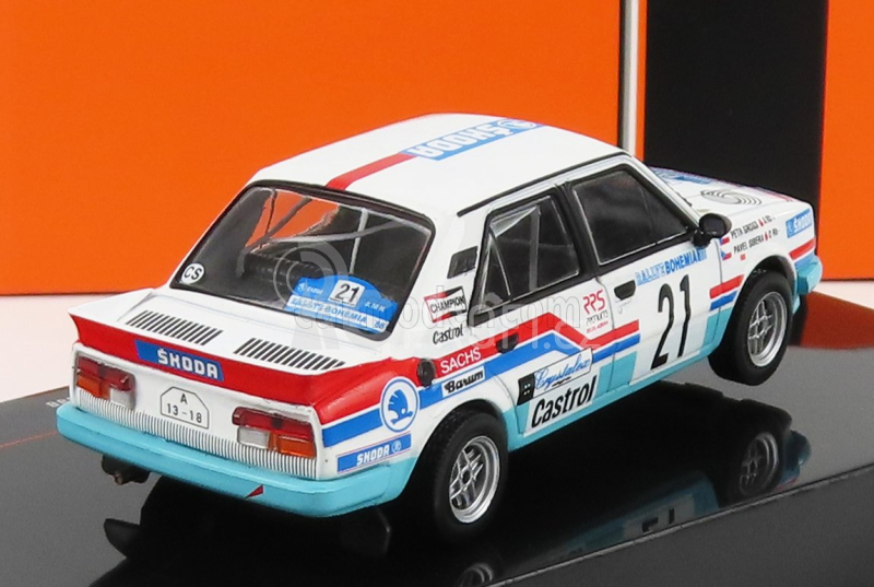 Ixo-models Škoda 130lr N 21 Rally Bohemia 1988 P.Sibera - P.Gross 1:43, bílá