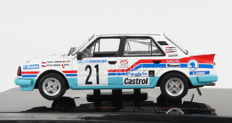Ixo-models Škoda 130lr N 21 Rally Bohemia 1988 P.Sibera - P.Gross 1:43, bílá