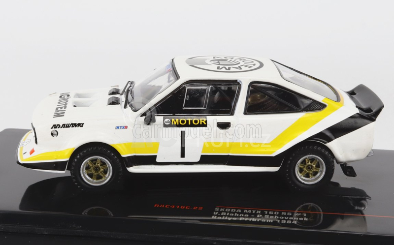 Ixo-models Škoda 160rs Mtx N 1 Rally Pribram 1984 V.Blahna - P.Scovanek 1:43, bílá