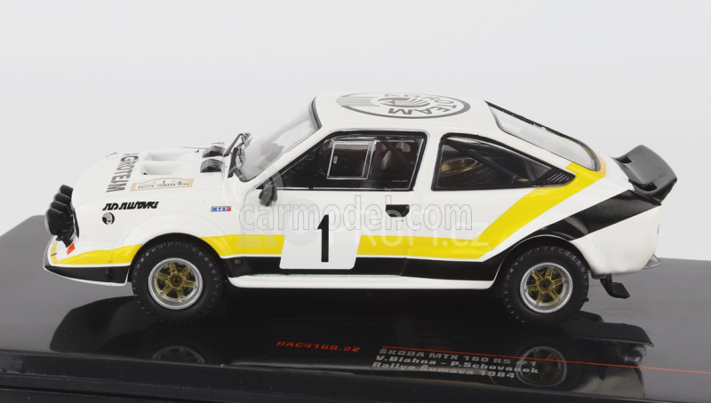 Ixo-models Škoda 160rs Mtx (night Version) N 1 Rally Sumava 1984 1:43, bílá