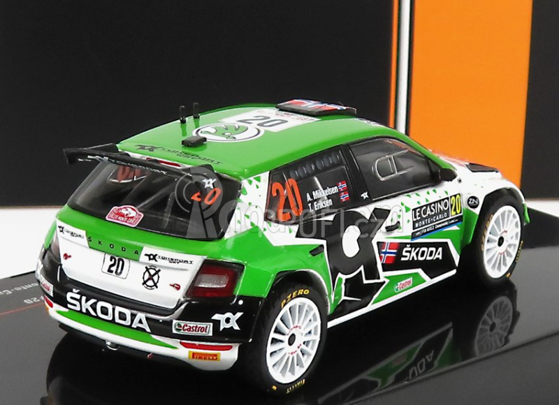 Ixo-models Škoda Fabia Rally2 Evo N 20 Rally Montecarlo 2022 1:43, zelenobílá