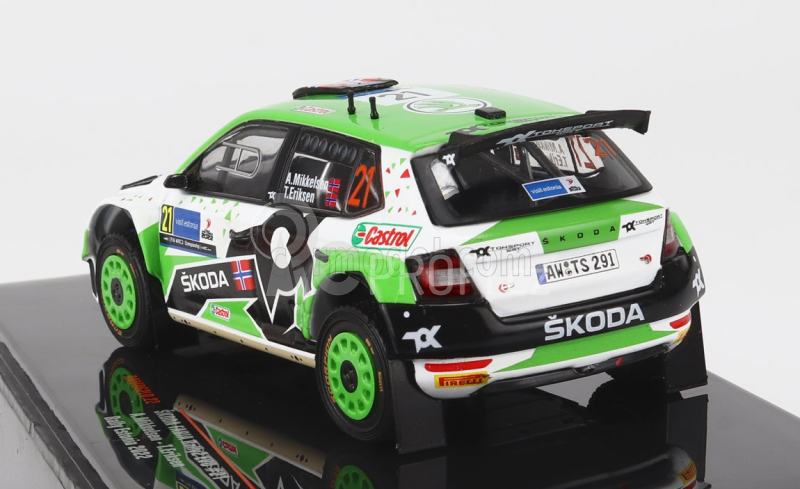 Ixo-models Škoda Fabia Rally2 Evo N 21 Rally Estland 2022 1:43, zelenobílá